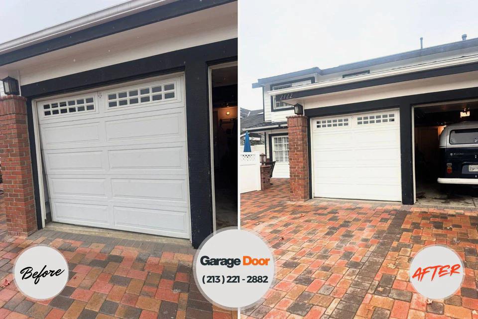 Before and after: Garage Door Emergency Repair Walnut Cove, NC